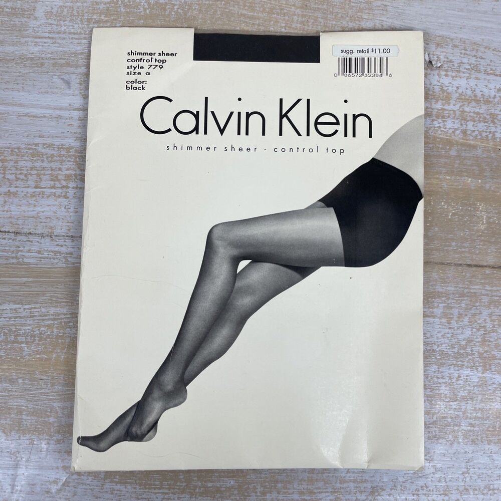 Calvin Klein Shimmer Sheer Control Top Black Style 779 Size A
